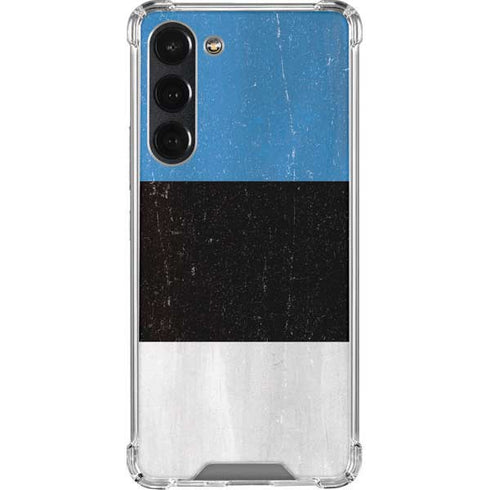 Estonia Flag Distressed Galaxy S23 Plus Clear Case